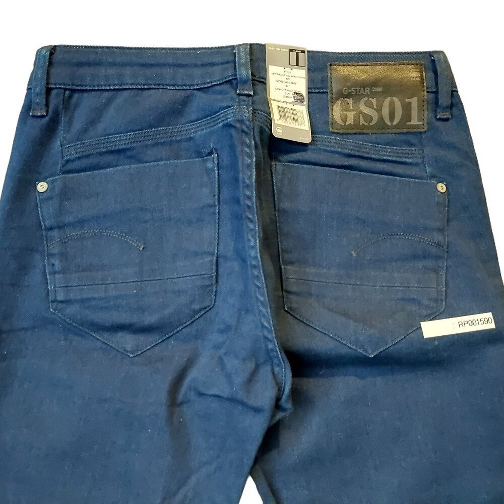 Retro Vintage G-Star GS01 New Radar H.W. Skinny Blue Denim Jeans Sz 27 NWT - Picture 7 of 8